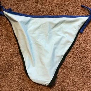 NEW NWT AERIE AMERICAN EAGLE Light Blue Cheeky Tie Side String Bikini Bottom XL thumbnail 13