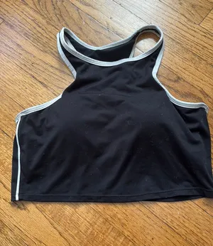 Fabletics Bra Top black with white trim thumbnail 1
