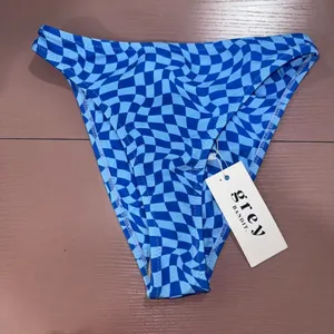 Grey Bandit Blue Checkered Bikini Bottoms thumbnail 1