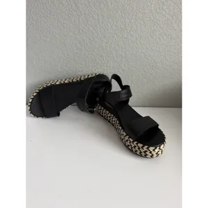 SOREL Cameron Flatform Sandals Women's 9 Black Leather Platform NL4012-010 thumbnail 5