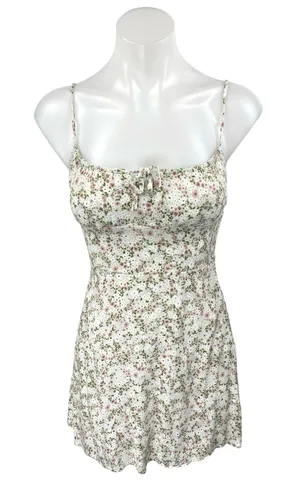 Aritzia Wilfred Multicolor Floral Sleeveless Cami Camisole Mini Tank Dress Sz 0 thumbnail 1