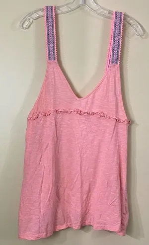 ASOS Peach Aztec Graphic Long Sleeveless Top Size 8 thumbnail 1