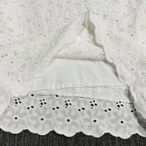 Cottagecore 100% Cotton Women White Eyelet Top XS Lace Scalloped Hem Button Back thumbnail 3