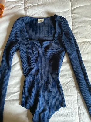Abercrombie navy sweetheart sweater bodysuit S thumbnail 3