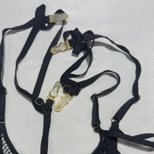Victoria's Secret Black Lace Strappy Bralette with Gold Hardware thumbnail 5
