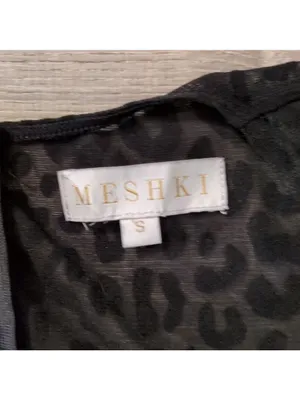Meshki Black Leopard Print Seara Devorah Mini Bodysuit Dress Size Small thumbnail 5