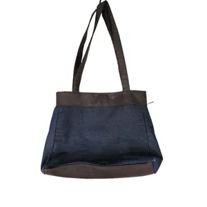 Gold Coast Blue Denim Faux Leather Shoulder Bag‎ thumbnail 2