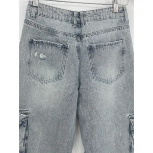 Indigo Rein Juniors' High-Rise Skater Wide-Leg Light‎ Wash Jeans Size 7x32 Q0021 thumbnail 6