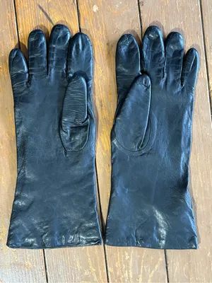Gimbals Italian Black Leather Dress Gloves - Classic Lined Formal Long Gloves thumbnail 1