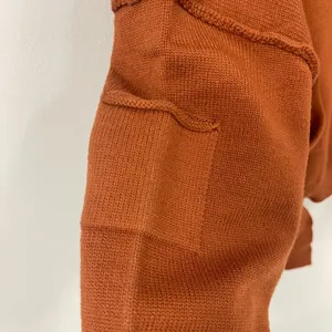 POL Oversized Boho Cardigan Sweater in Burnt Orange/Rust, Size Large thumbnail 3