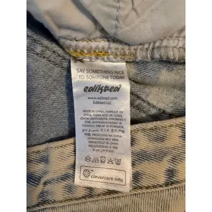 Edikted Asymmetrical Crossover Waist Acid Wash Boyfriend Baggy StraightLeg Jeans thumbnail 5
