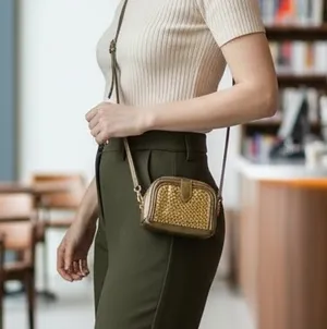 Gold Vintage Purse with mirror thumbnail 2