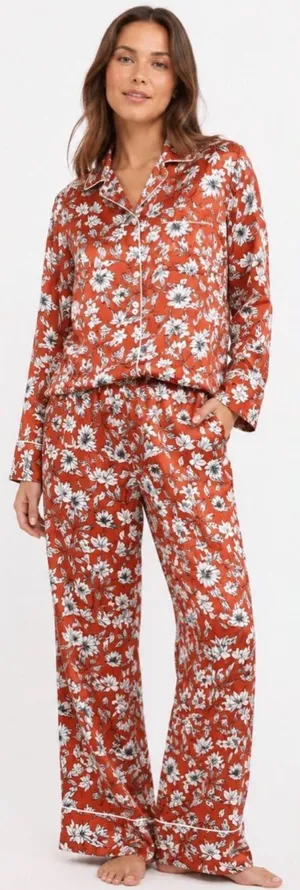 La Ligne X Target Pajamas Set Floral Button Down Top Longsleeve & Bottom XSmall thumbnail 1