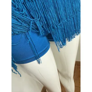 Weissman Blue Ombre Jazz Latin Dance Costume Fringe Sequin Belt Size MA thumbnail 9