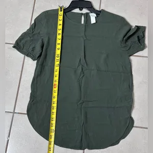 H&M Women Dark green‎ Formal blouse top size 6 thumbnail 5