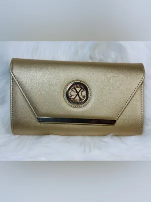CXL by Christian Lacroix Glam Caviar Clutch in gold thumbnail 2
