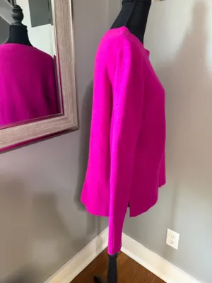 J. Crew Extra Soft Wool Blend Barbiecore Pink Sweater Medium thumbnail 5