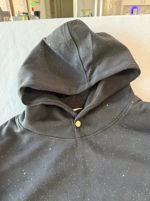 Black with Silver Sparkles Pullover Hoodie Size XXL #260893 thumbnail 4