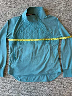 Swannies‎ Golf Women's Teal Quilted Panel Pullover Sweater Comfort Size Small thumbnail 6