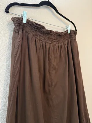 Free People Y2K Brown Long Flowy Maxi Peasant Skirt thumbnail 4