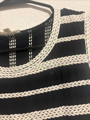 Max Studio black and White nautical Striped Knit Tank Dress M thumbnail 5