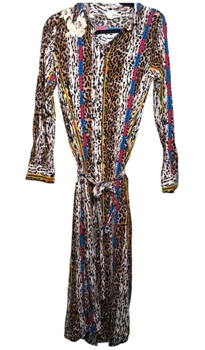 Savanna Jane Leopard Print Embroidered Maxi Dress Small‎ Boho Western thumbnail 1