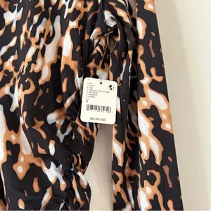 Free People Printed Right On Run Tortoise Shell Long Sleeve NWT Size S thumbnail 6