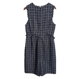 J.Crew Textured Tweed Houndstooth Sheath Dress Blue Womans 14 thumbnail 2