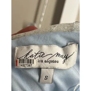 Katie May Sz Small Light Blue Tink Satin Lace Corset Wide Leg Cocktail Jumpsuit thumbnail 9