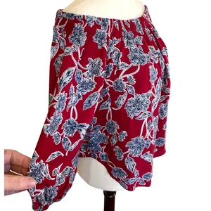Revolve Splendid Off Shoulder Red/Blue Floral Top‎ - XS thumbnail 13