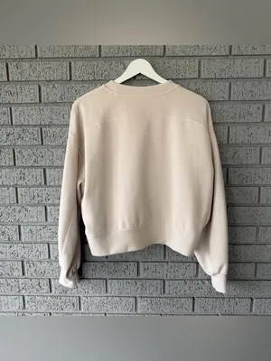 Lululemon softstreme perfectly oversized cropped crew Sz 4 Bone Cream Off White thumbnail 2