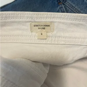 Madewell Stretch Denim A-Line Jean Mini Skirt AF059 V Front in White Womens sz 8 thumbnail 5