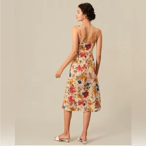 RIHOAS The Cowl Neck floral peony Midi Dress lightweight flowy M thumbnail 3