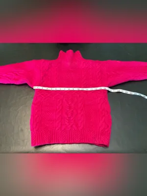 Vintage Ralph Lauren 100% Wool Cable Knit Turtleneck Sweater Pink Size Small thumbnail 6