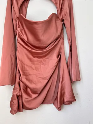 House of CB Toira Rose Satin Draped Corset Mini Dress Large Party Wedding thumbnail 4