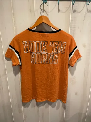 Cute Victoria’s Secret PINK texas longhorn sequin logo ringer t-shirt thumbnail 3