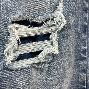 NWT a.n.a size 10p high rise straight Blue denim Jeans Distressed raw hem thumbnail 11