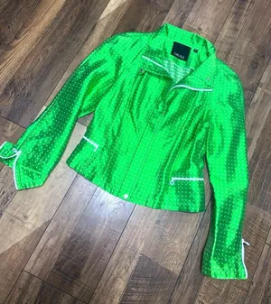 Rare silk Carlisle green zip jacket $200 6 beautiful designer spring evening thumbnail 1