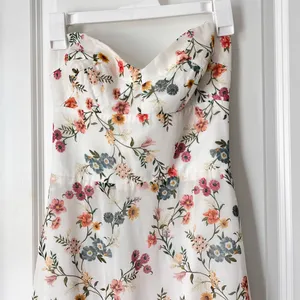 Amanda Uprichard Eden Strapless White Floral Gown Elegant Cocktail Party Dress M thumbnail 3