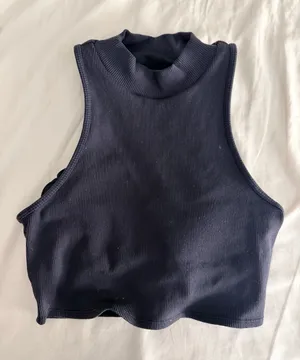Alo black highneck ribbed tank small thumbnail 1