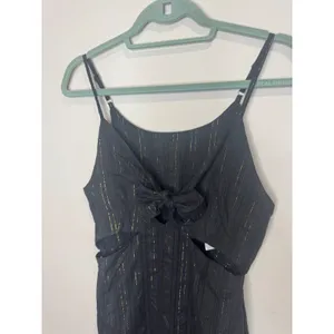 La Blanca‎ Cutout Maxi Dress Black Gold Coverup Sz S thumbnail 2