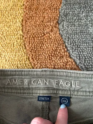 American Eagle Hi Rise Mini Skirt Olive Green Cargo Flap Pockets Size 8 thumbnail 3