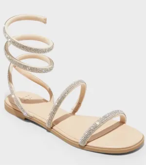 A new day silver Althea ankle wrap embellished sandals thumbnail 1