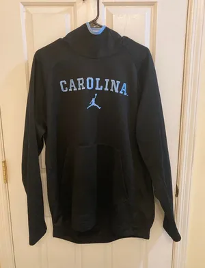 North Carolina Tar Heels Air Jordan Black and Blue Pullover Hoodie Sweatshirt thumbnail 1