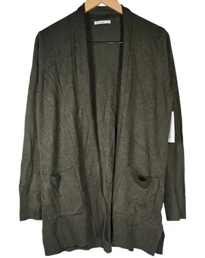 Pink Clover Penton‎ Two Pocket Open Front Cardigan Olive Green M NWT thumbnail 1