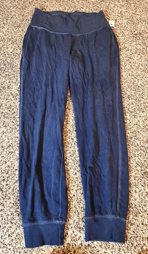 Old Navy Maternity Navy Blue Fleece Jogger Pants‎ High Rise Small S thumbnail 1