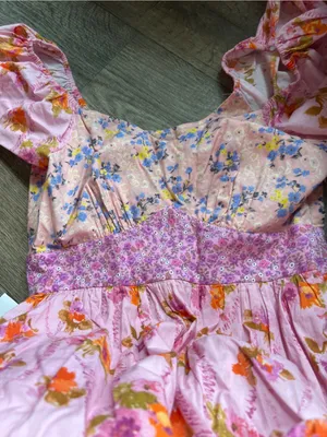 Love Shack Fancy Angie floral Midi Dress size 8 thumbnail 13