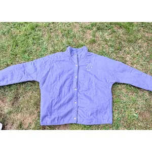 Amuse Society Quilted Snap Front Jacket Periwinkle Blue Palm‎ Tree Logo L/XL thumbnail 8