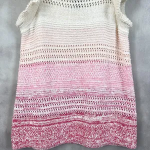 Scoop Womens‎ Sweater Tank Size Small Open Knit Ruffle Bohemian Feminine Cottage thumbnail 3