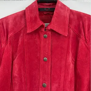 Coldwater Creek Y2K Suede Jacket Sz M Red Boho Western Snaps Cottage Ranchcore thumbnail 3